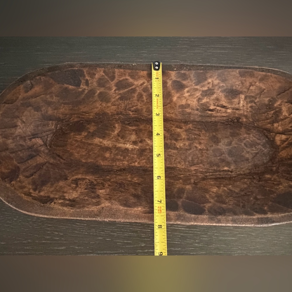 Rustic Brown Wooden Dough Bowl - Picture 3 of 6